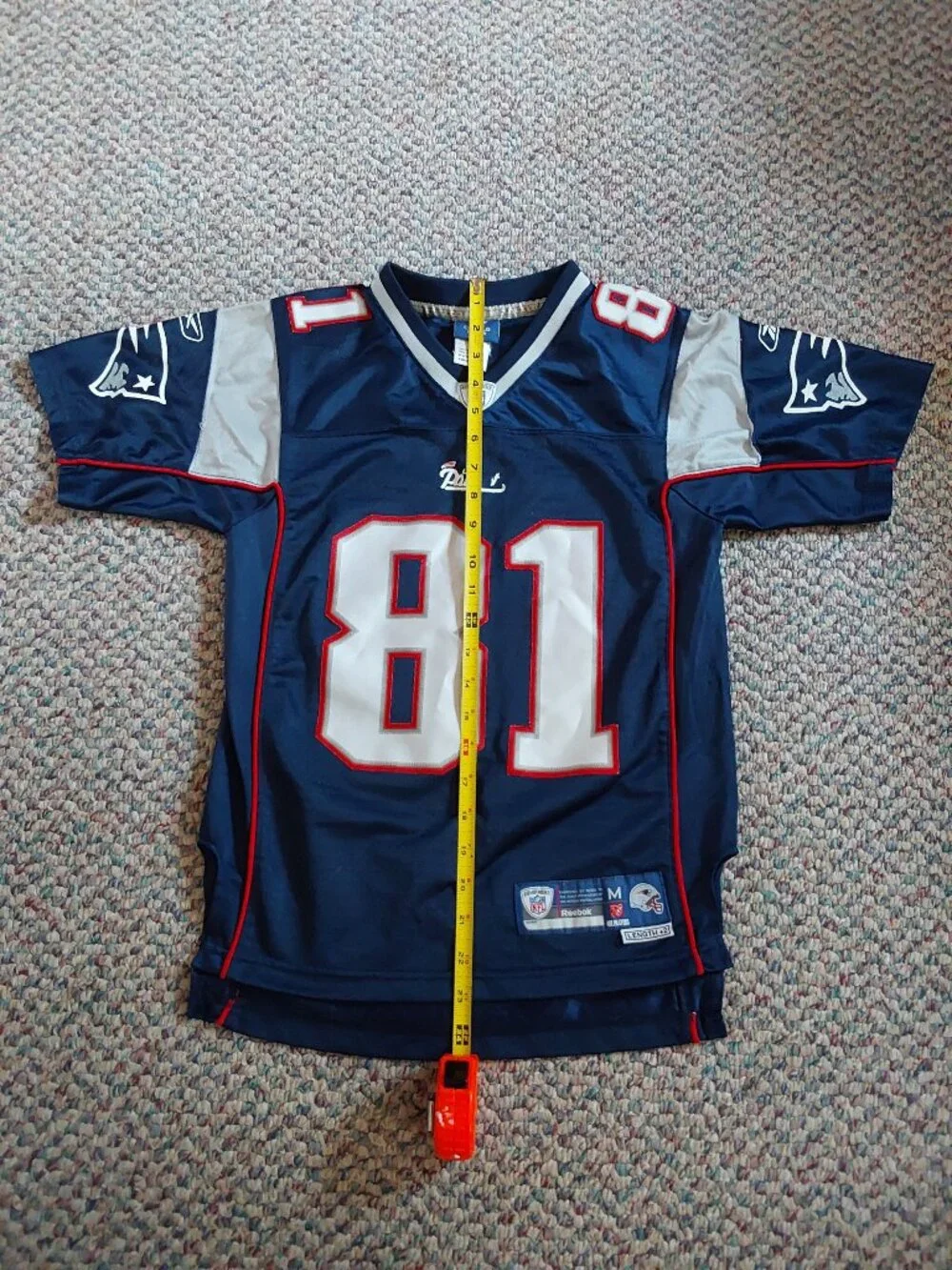 New England Patriots #81 Onfield Reebok NFL Equipment Jersey M (10-12)